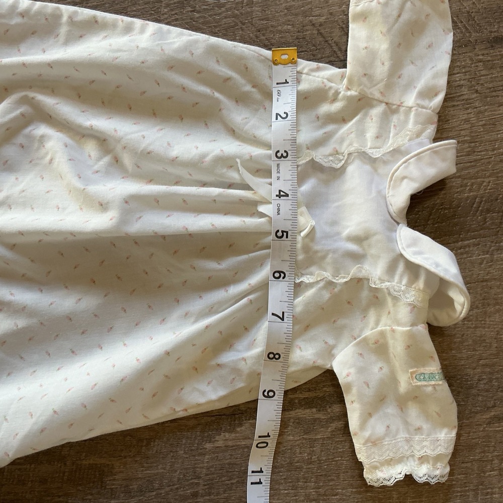 Vintage 1980's COLECO Cabbage Patch Kids Doll Dress White Pink Floral Lace - Picture 8 of 8
